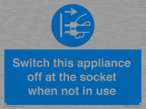 Switch this appliance off at the socket when not in use
